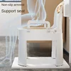 Height Adjustable Portable Elderly Toilet: Anti-Rollover Commode Chair, Non-Slip Leather Backrest for Maternity Squat Seat 4