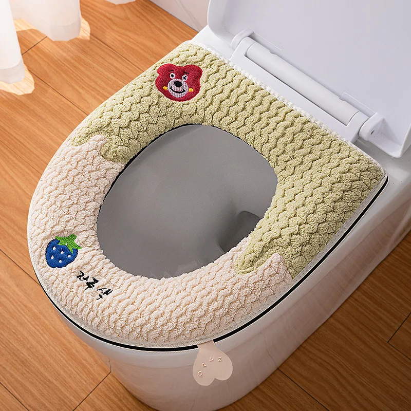 Home Winter Toilet Mats Cushion Cute Bear Warm soft Toilet Seat pad Cover Four Seasons Universal WC cape Potty case