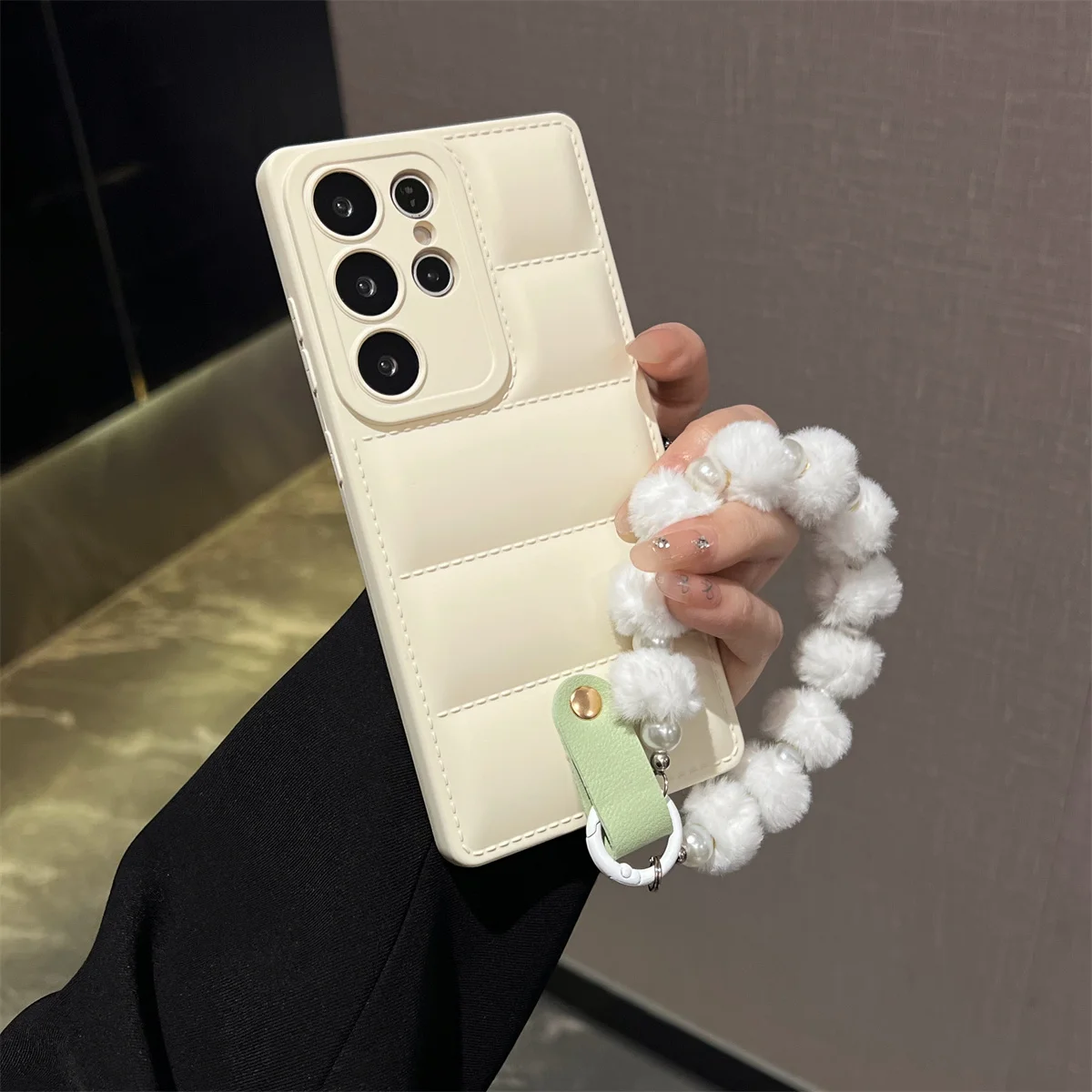 Down Jacket Wrist Strap Phone Case with Enhanced Protection