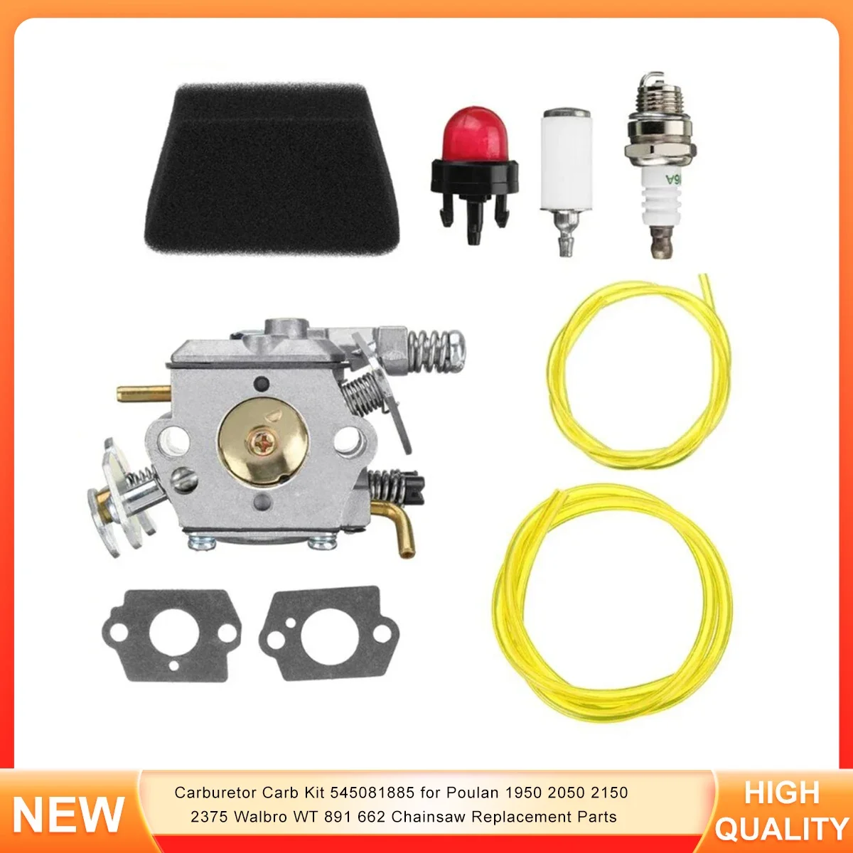 Carburetor Carb Kit 545081885 for Poulan 1950 2050 2150 2375 Walbro WT 891 662 Chainsaw Replacement Parts