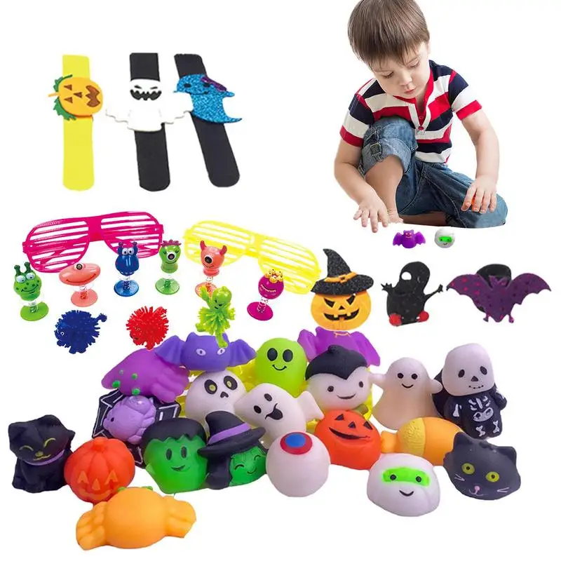 Игрушки-фиджеты на Хэллоуин, Мультяшные сжимаемые игрушки, набор для Хэллоуина, обратный отсчет ярких цветов, мягкие ТПР декоративные детские игрушки для детей