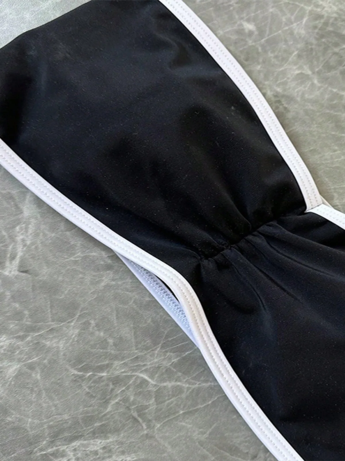 Women's Strapless Swimsuit 2-piece Suit Solid Color Patchwork Push Up Ruffle Thong Beach Hot Spring Bikini Set 2025 New Swimwear 3