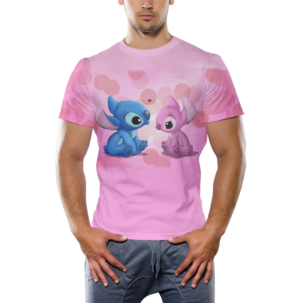 

Disney Kids T-shirts Cartoon Stitch Graphic Boys Girls Top Casual Funny Round Neck Tee Cute Summer Toddler Children's Clothing