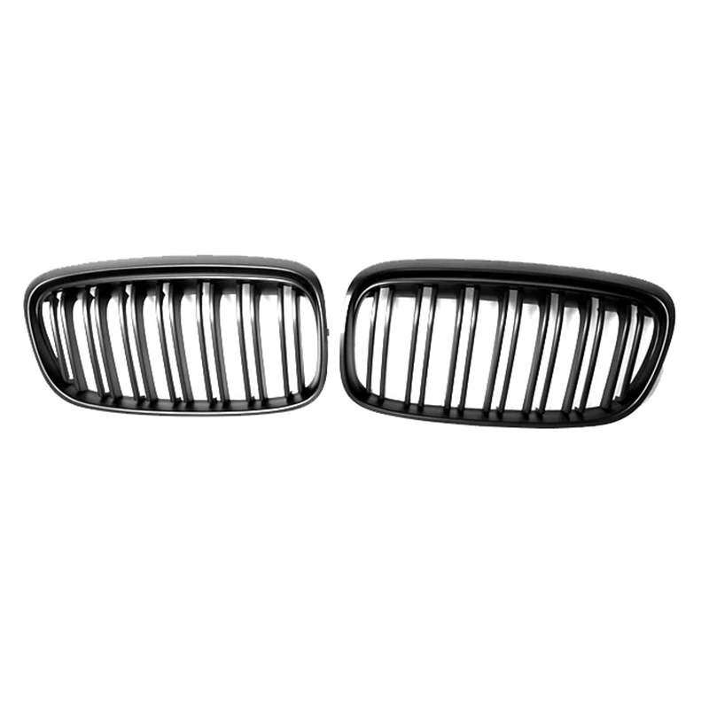 

Car Matte Black Dual-Slat Grille Front Bumper Kidney Grille for-BMW 2-Series F45 F46 2014-2016