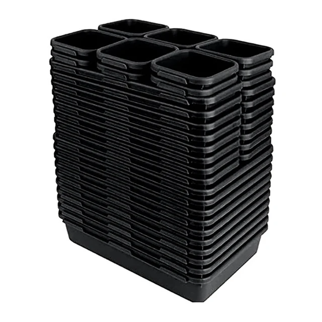 Black Extra Deep Desk Drawer Organizer - Plastic Tray with Seven Bins