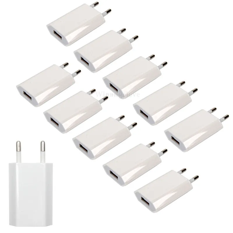 

10Pcs/Lot Original Quality 28g USB Charging 5W Power Adapter A1400 EU Plug For Mobile Phone with retail box