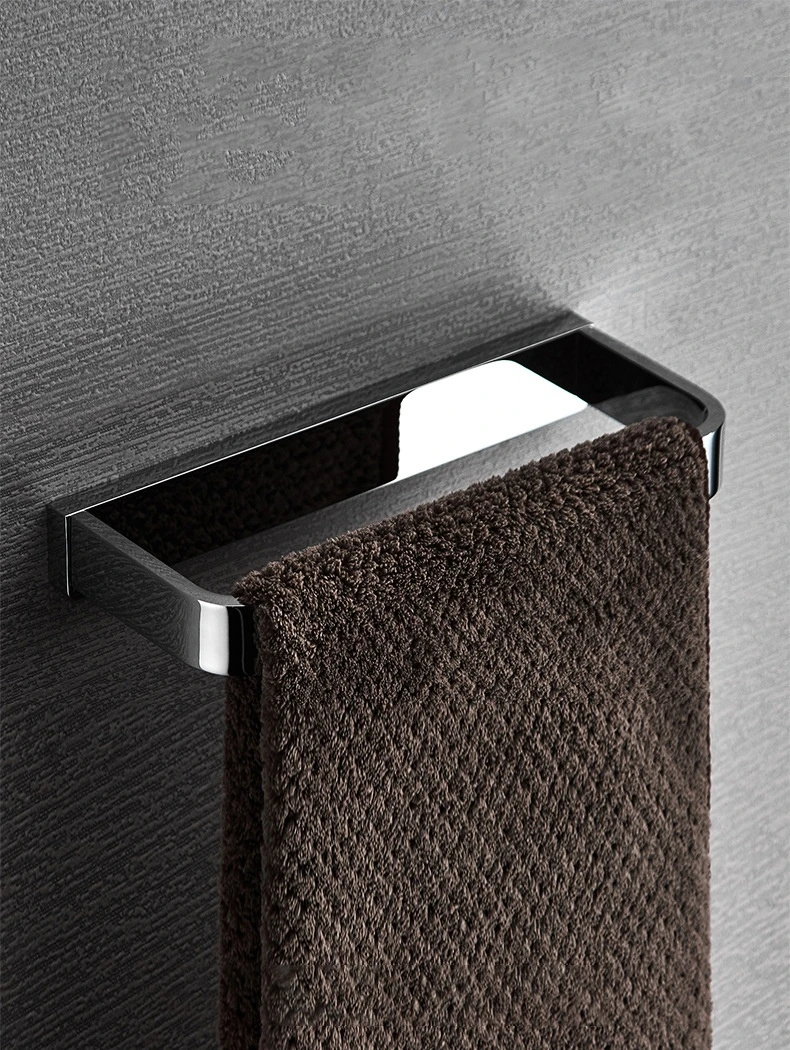 Description Picture 2 of itemModern Minimalist Design Brass Chrome Plated Bathroom Towel Ring Bathroom Hardware Accessories Perforated Installation Towel Bar