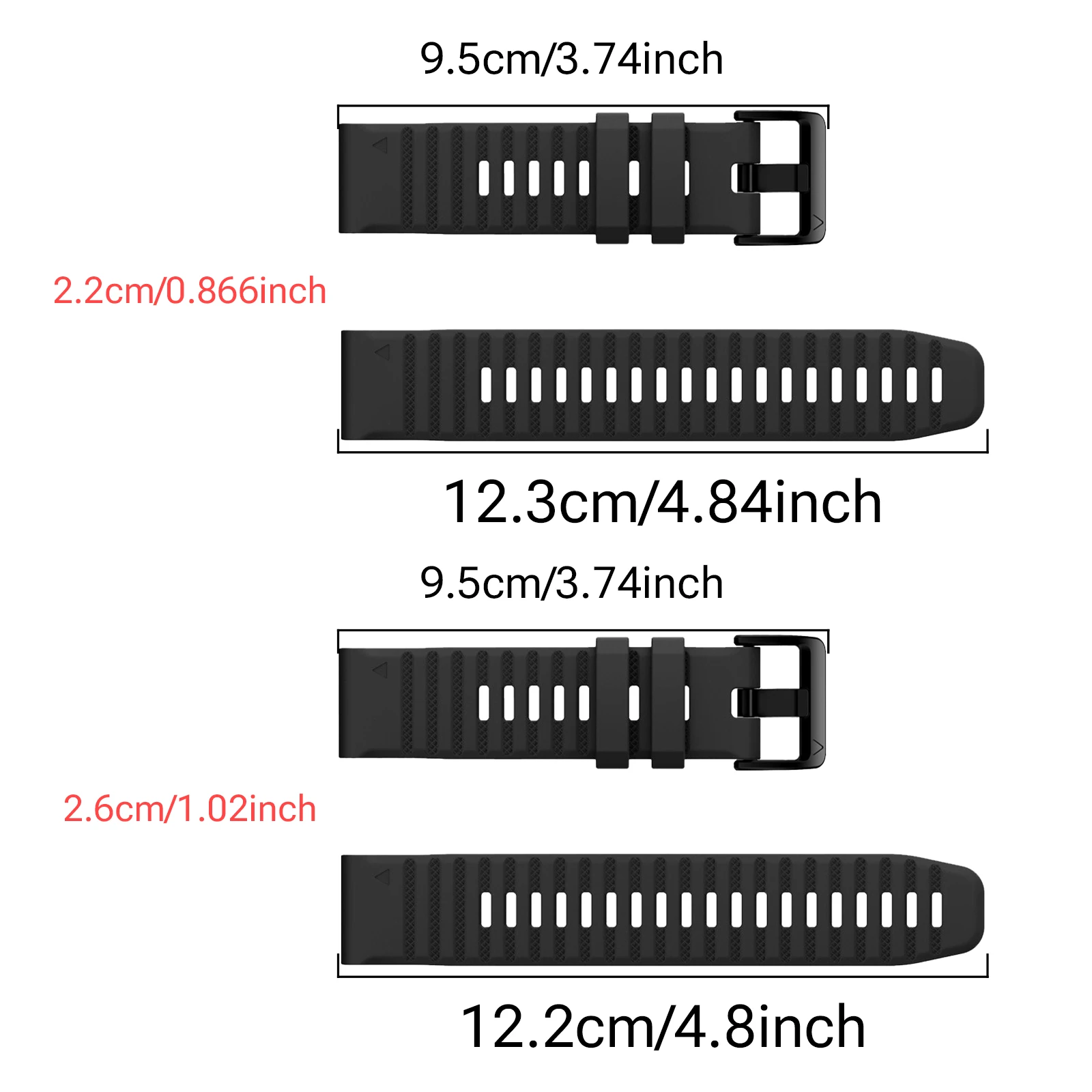 Enhanced Silicone Quick Fit Watch Band - 22mm/26mm