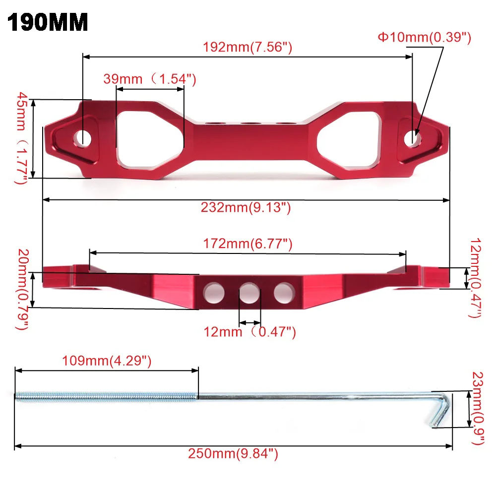 Billet Aluminum Car Battery Tie Down Mount Bracket Brace Battery Fasten Bracket Holder 140mm/190mm 14cm 19cm BTD038 battery tie down bracket