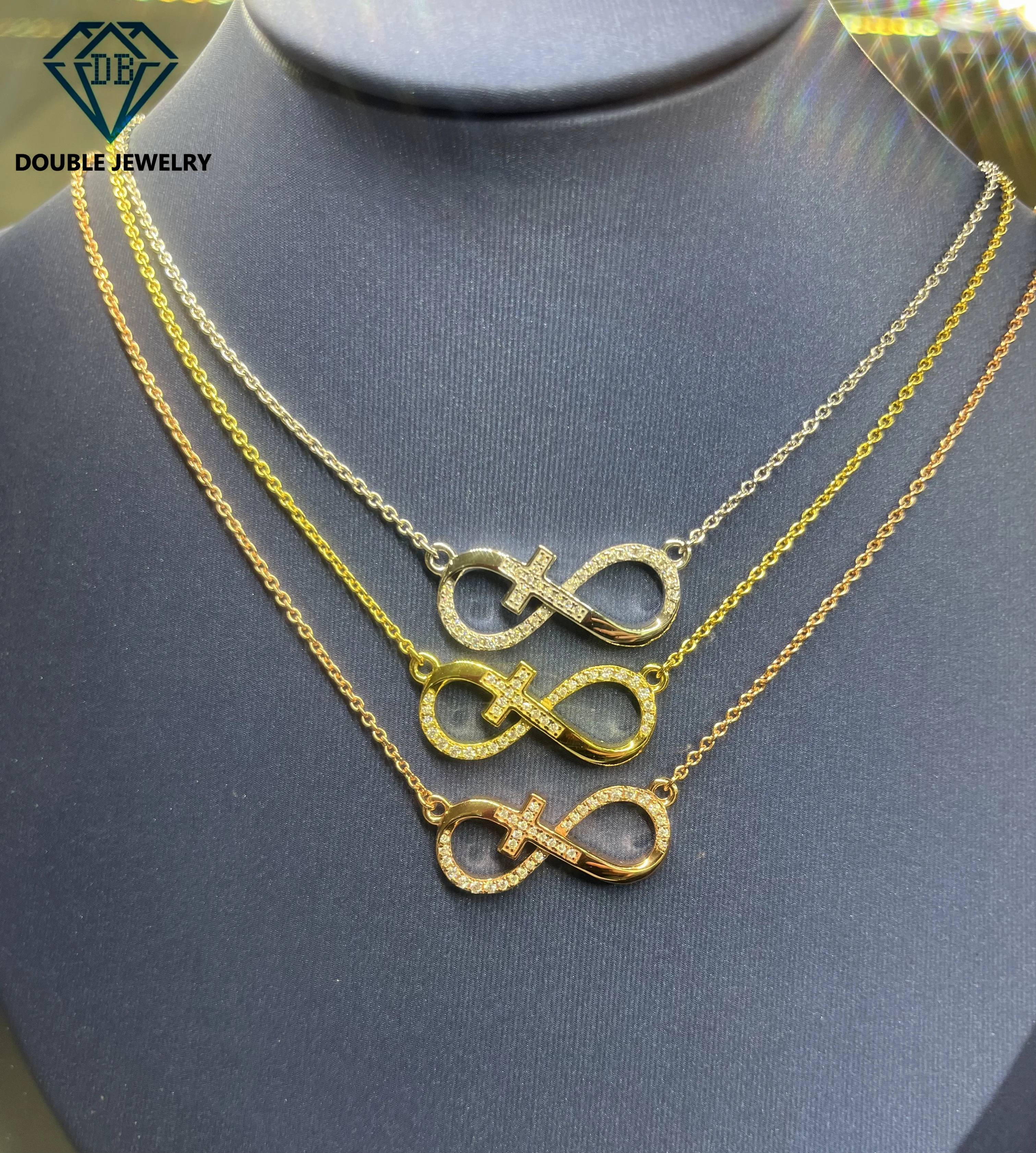 

Double Jewelry 2024 popular moissanite pendant necklace with 925 silver chain Jewelry for couple party wedding necklaces Jewelry