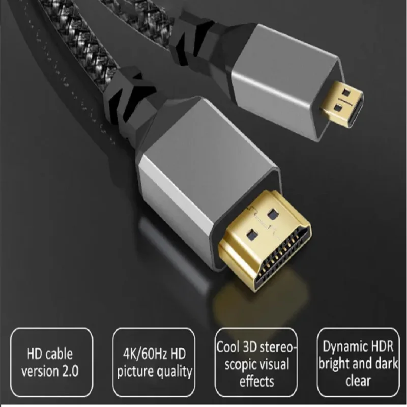 ? 10m 5m 3m 2m 4K 마이크로 HDMI 케이블 마이크로 HDMI - HDTV HDMI 케이블 HD 4K@60HZ 호환 HDMI - 마이크로HDMI 플러그 케이블 (HDTV, PS4용)