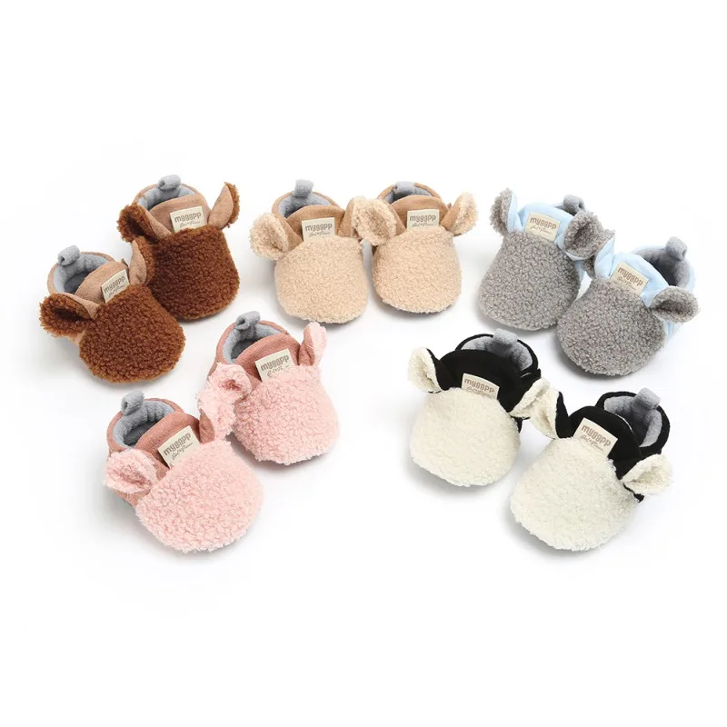 

Autumn Winter Baby First Walkers Newborn Boys Girls Cotton Shoes Infant Warm Plush Soft Snow Booties Toddler Prewalkers 0-18M