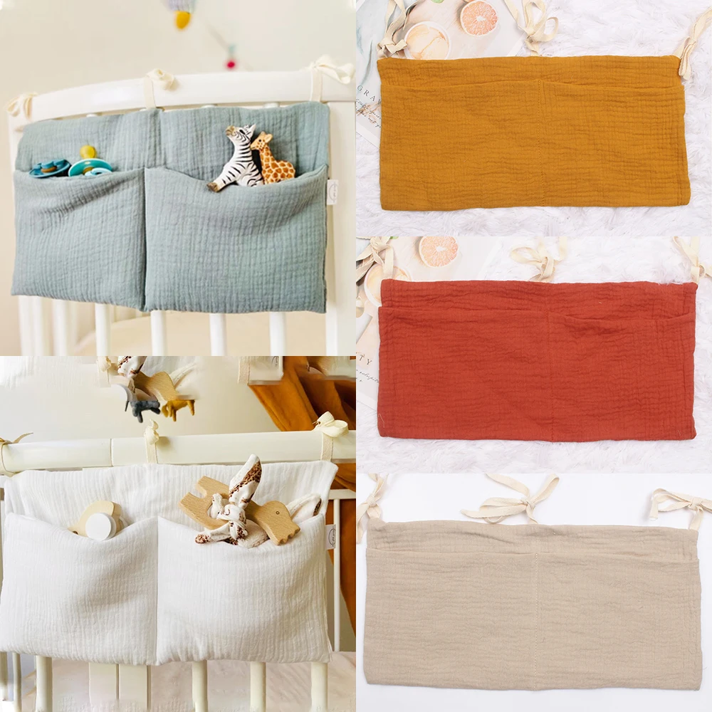 Bed Headboard Organizer Crib Storage Bag Baby Bed Pocket Bed Two