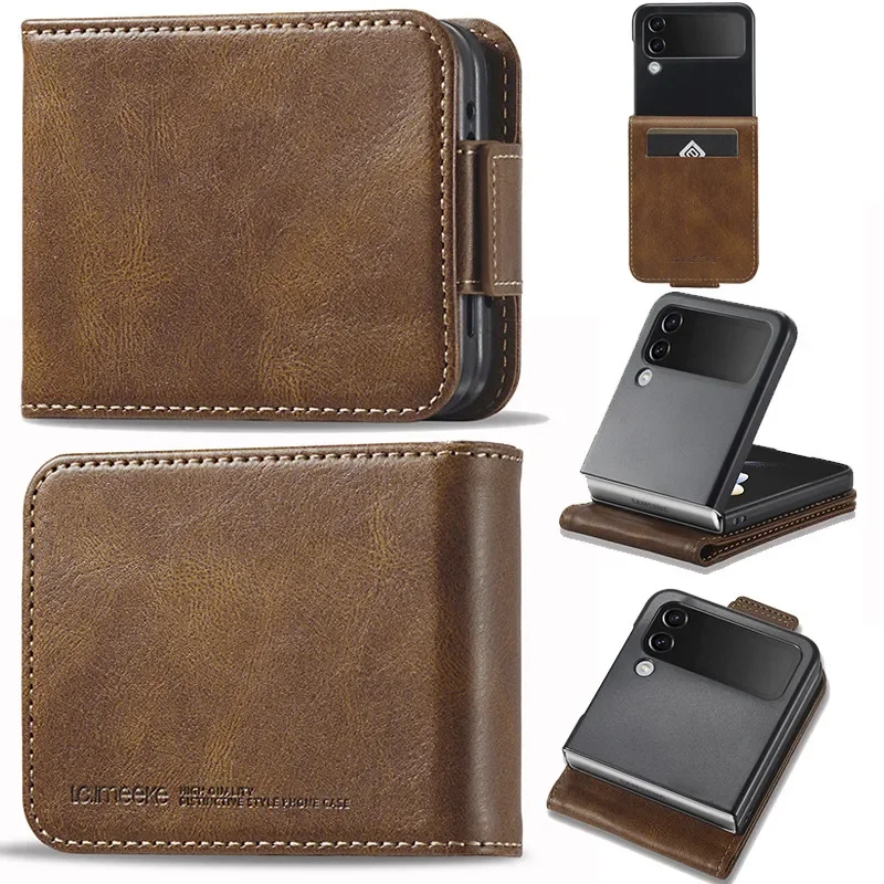 EUCAGR Magnetic Leather Wallet Case with Card Slot Holder