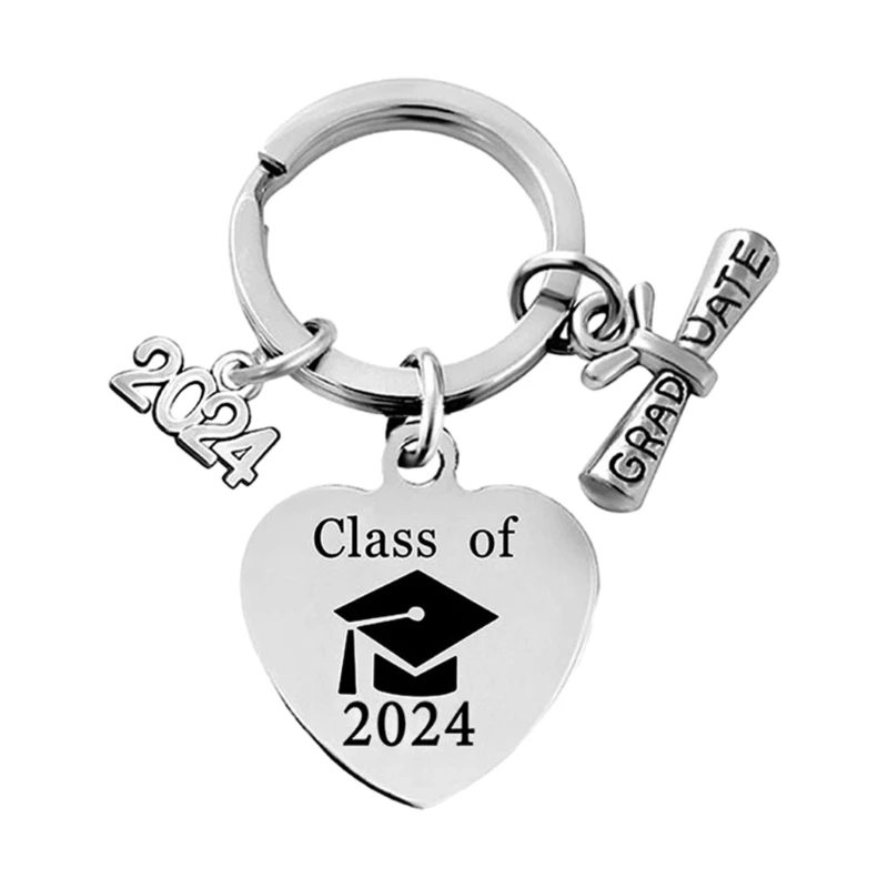 Stainless Steel Graduation Keychain Key Rings Stylish Graduation Key Jewelry