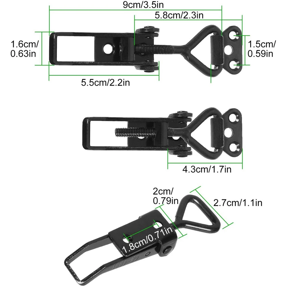 Description Picture 6 of itemToggle Clamp Toggle Latch Catch Adjustable Cabinet Boxes Lever Handle Lock Hasp For Home Sliding Door Furniture Hardware
