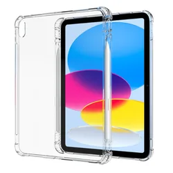 Clear TPU Case with Pencil Holder and Soft Airbag Protection - iPad 10th 10.9 2022 (Clear)