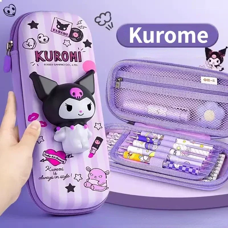 

Sanrio Decompression Stationery Box Anime Cartoon Student Storage Zipper Pencil Bag Gift Toy Hello Kitty Cinnamoroll Kuromi