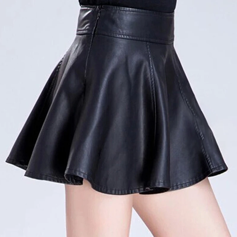 2022 summer new Korean version skirt washed PU leather skirt A-line skirt high waist leather skirt anti-peeping pleated skirt haylou gt1 2022 version true wireless earbuds