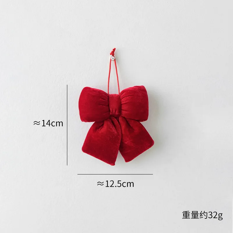 Large Red Velvet Bow Christmas Tree Hanging Pendants 2025 Christmas Party Decoration New Year Holiday Home DIY Ornaments