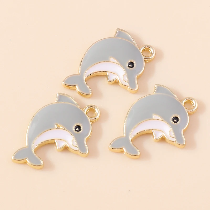 20 Stück süße Meereslebewesen Charms Emaille Meerjungfrau Delphin Seestern Charms Anhänger für Schmuckherstellung Halskette Ohrringe DIY Zubehör – Detail 13