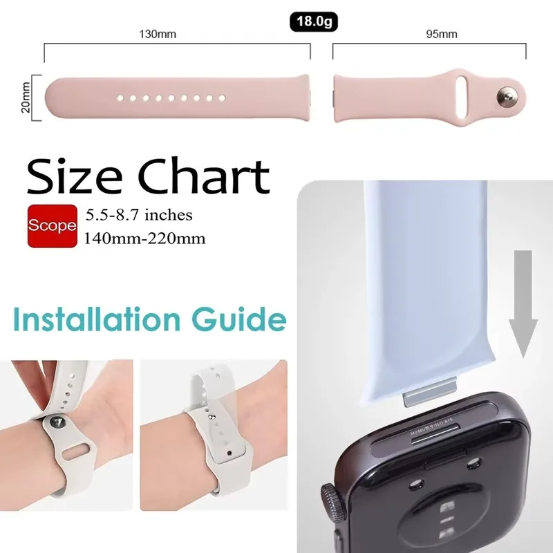 Breathable Silicone Sports Strap - Comfortable Replacement Wristband Accessory