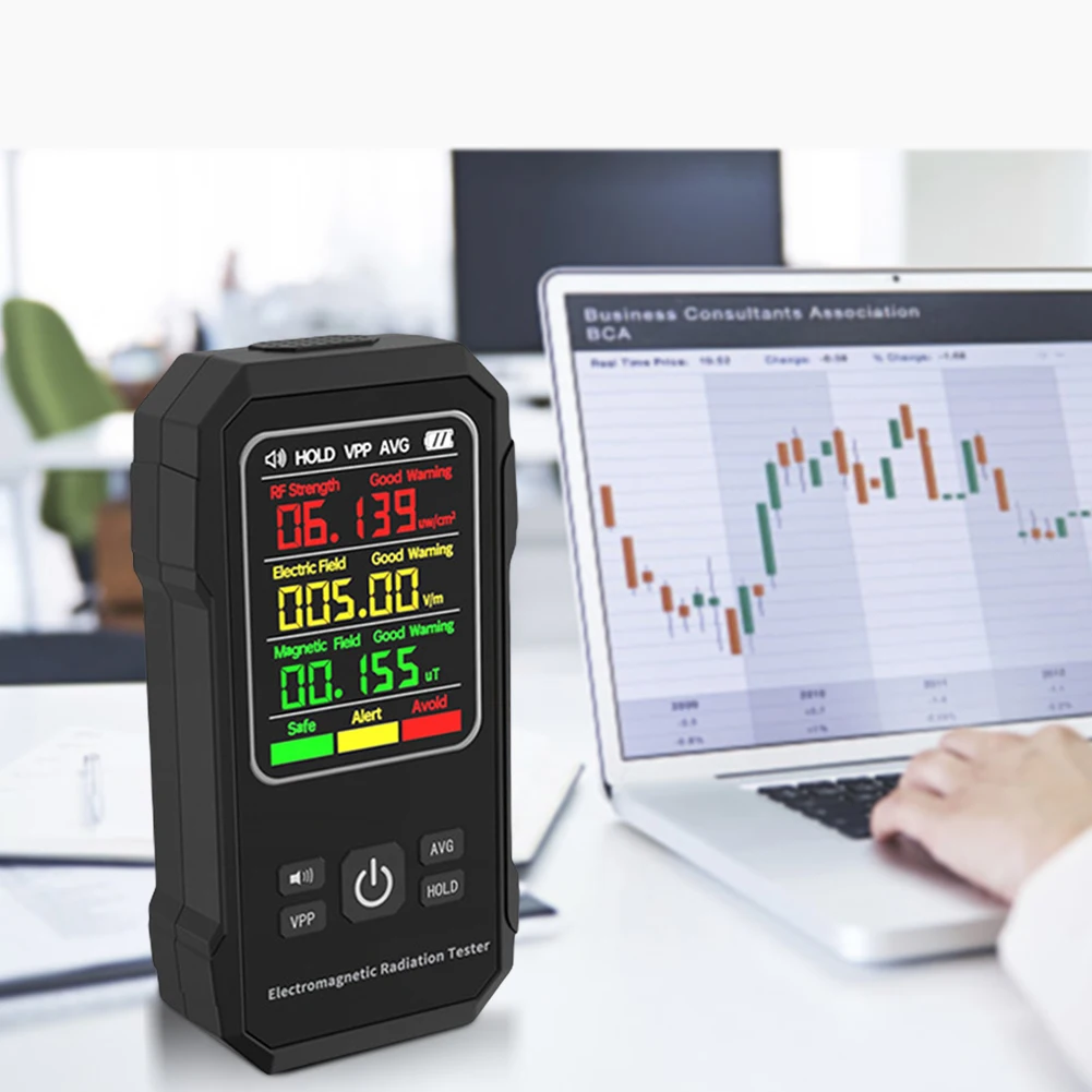 디지털 EMF 미터 다기능 전자기 방사선 감지기 실내 실외용 백라이트 자기장 강도 측정기