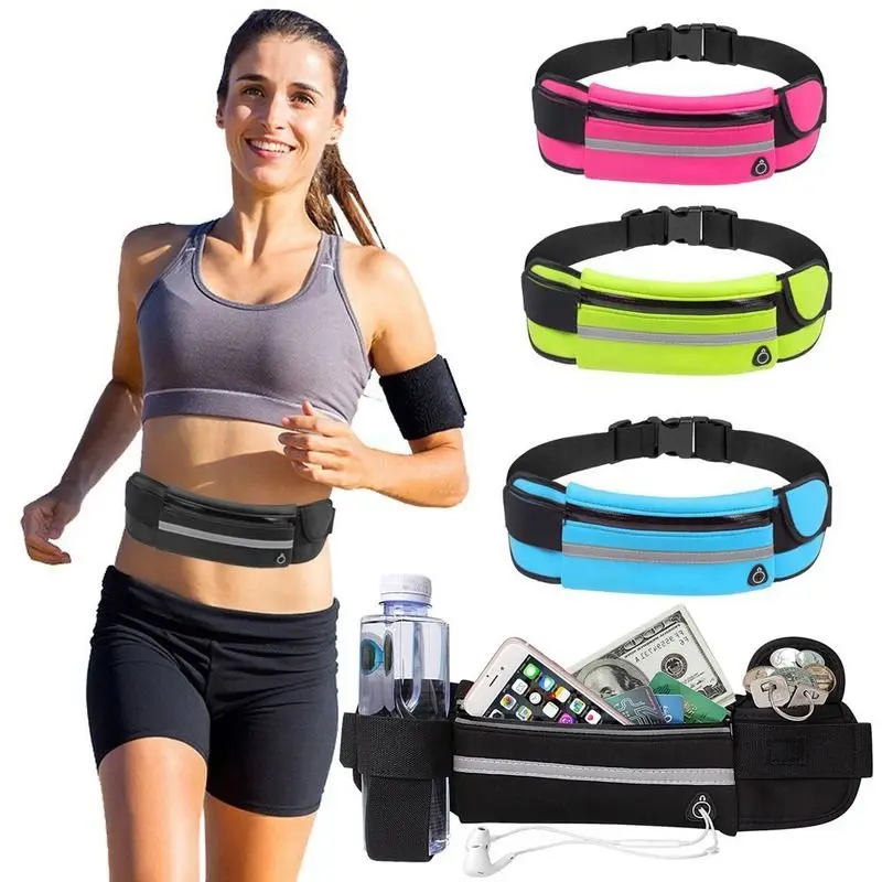 Waterproof Running Waist Bag Canvas Sports Jogging Portable Outdoor Phone Holder Belt Pack Women Men Fitness Sport Accessories