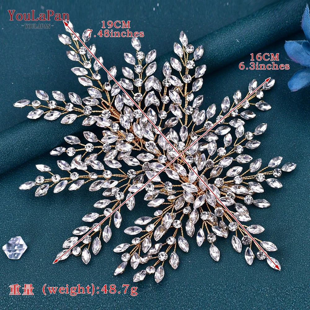 YouLaPan Glänzende Strass Braut Kopfbedeckung Luxus Hochzeit Stirnband Frauen Haarschmuck Kopfschmuck Party Bankett Kopfschmuck HP438 – Detail 3