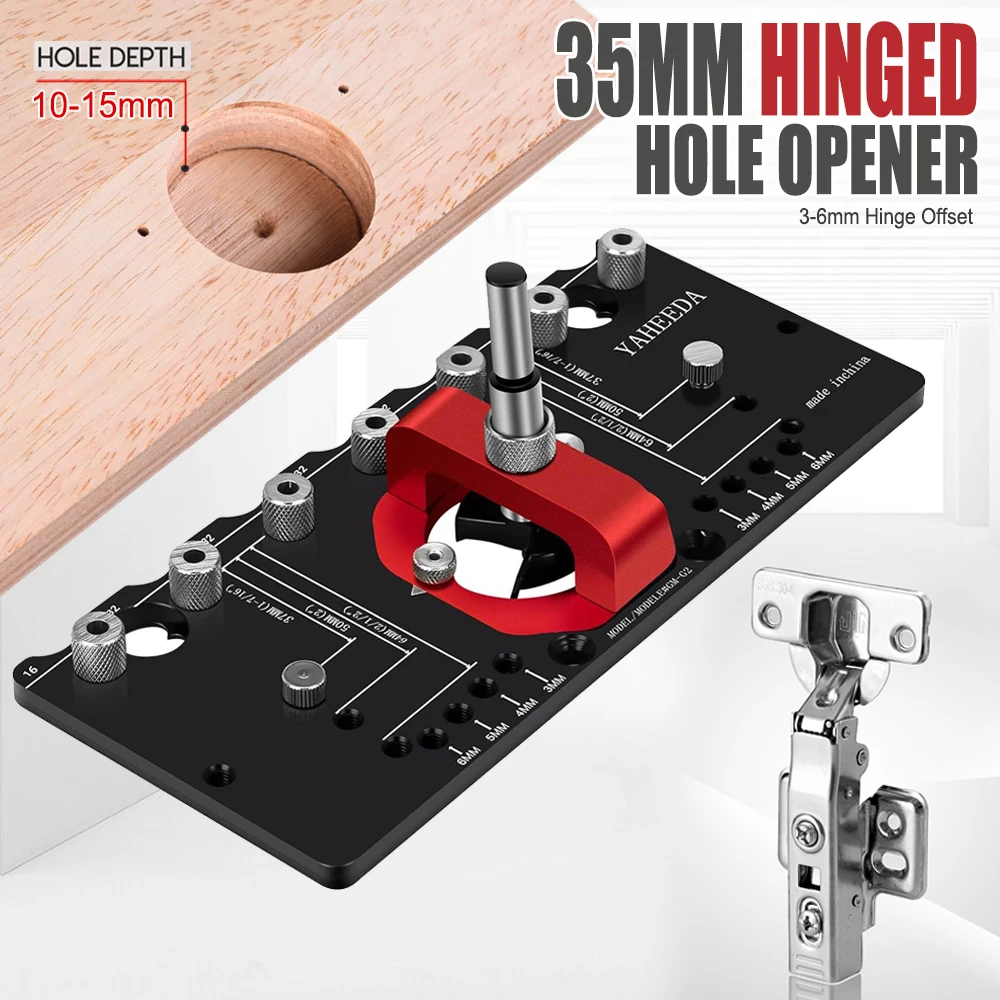 Upgraded 35mm Concealed Hinge Jig Kit Drill Guide Boring Jig For Door