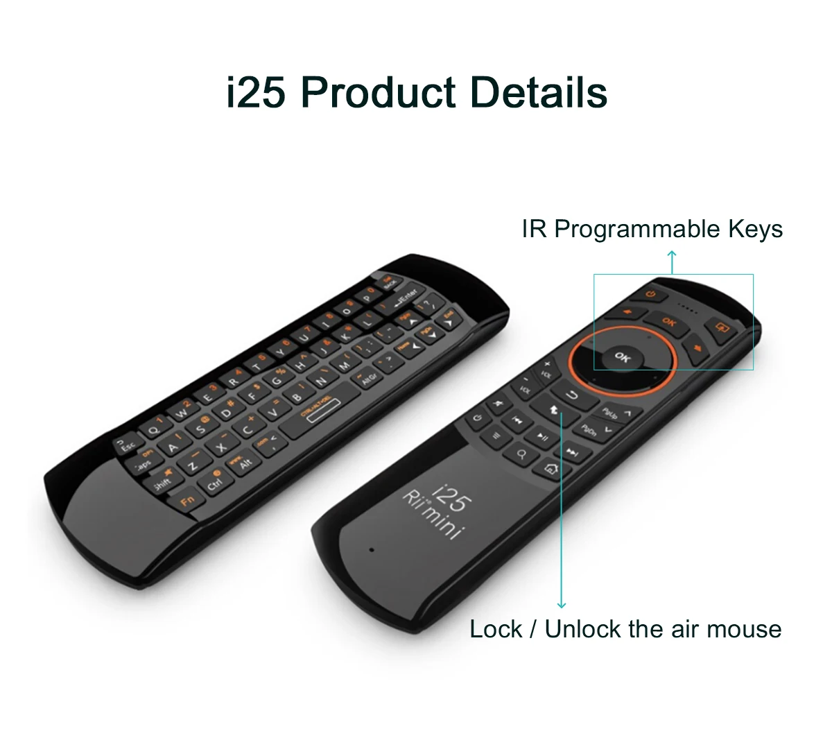 teclado voar ar mouse controle remoto para
