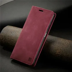 RFID Leather Flip Magnetic Wallet Case - Premium Protection with Elegant Design - Xiaomi 17T (Red)
