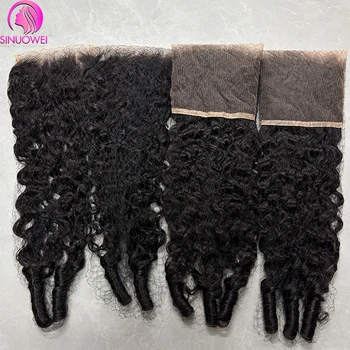 Chiusura in pizzo trasparente 4x4 con capelli ricci birmani 12A, capelli umani veri ricci birmani, frontale 13x4 in capelli grezzi vietnamiti