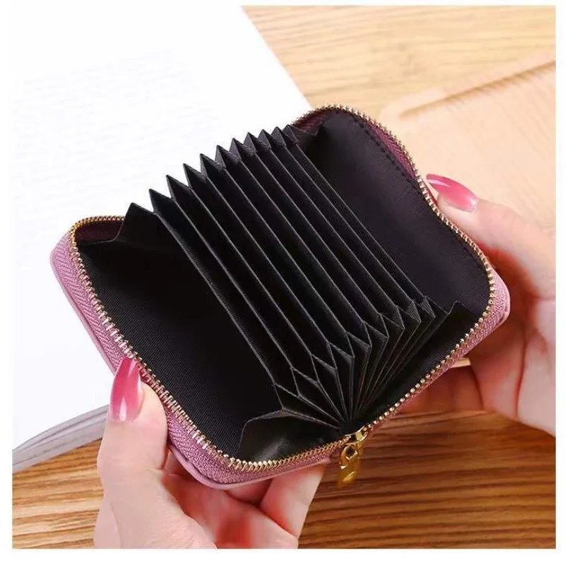 Cute Cartoon Card Bag Woman Love Cat Business Card Holder Metal Zipper Bags Outdoor Purse