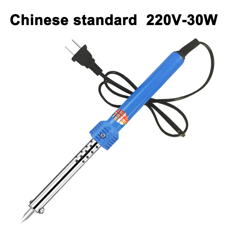 Electric Soldering Iron with External Heating and Rubber Handle - Multi-purpose, Pointed Tip