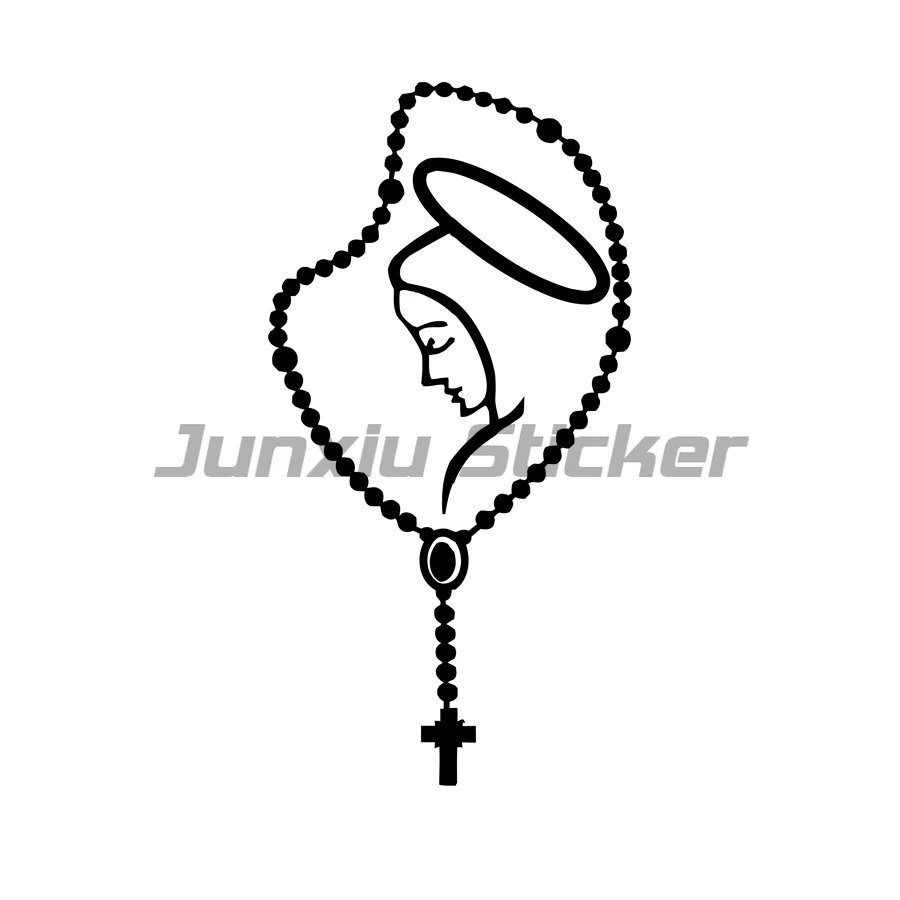 

Rosary Virgin Mary Fatima Vinyl Catholic Laptop Car Bumper Stickers Decals Catholic Religous Virgen Latin God KK Vinyl