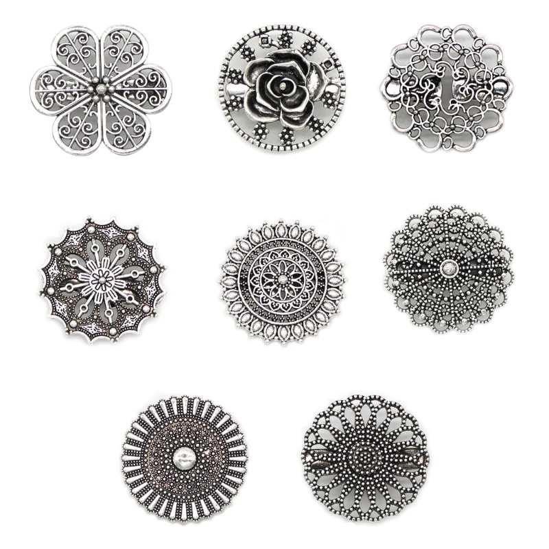 

Q1FA Vintage Flower Sweater Shawl Clips for Women Party Dress Casual Collar Brooch