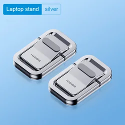 Hagibis Foldable Laptop Stand & Cooling Pad - Portable Desk Riser & Universal Holder (Silver)