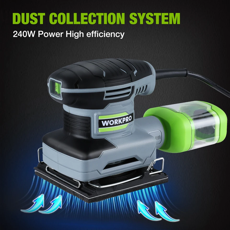 Workpro-電動四角いサンダー,240w,車の研磨,仕上げ機