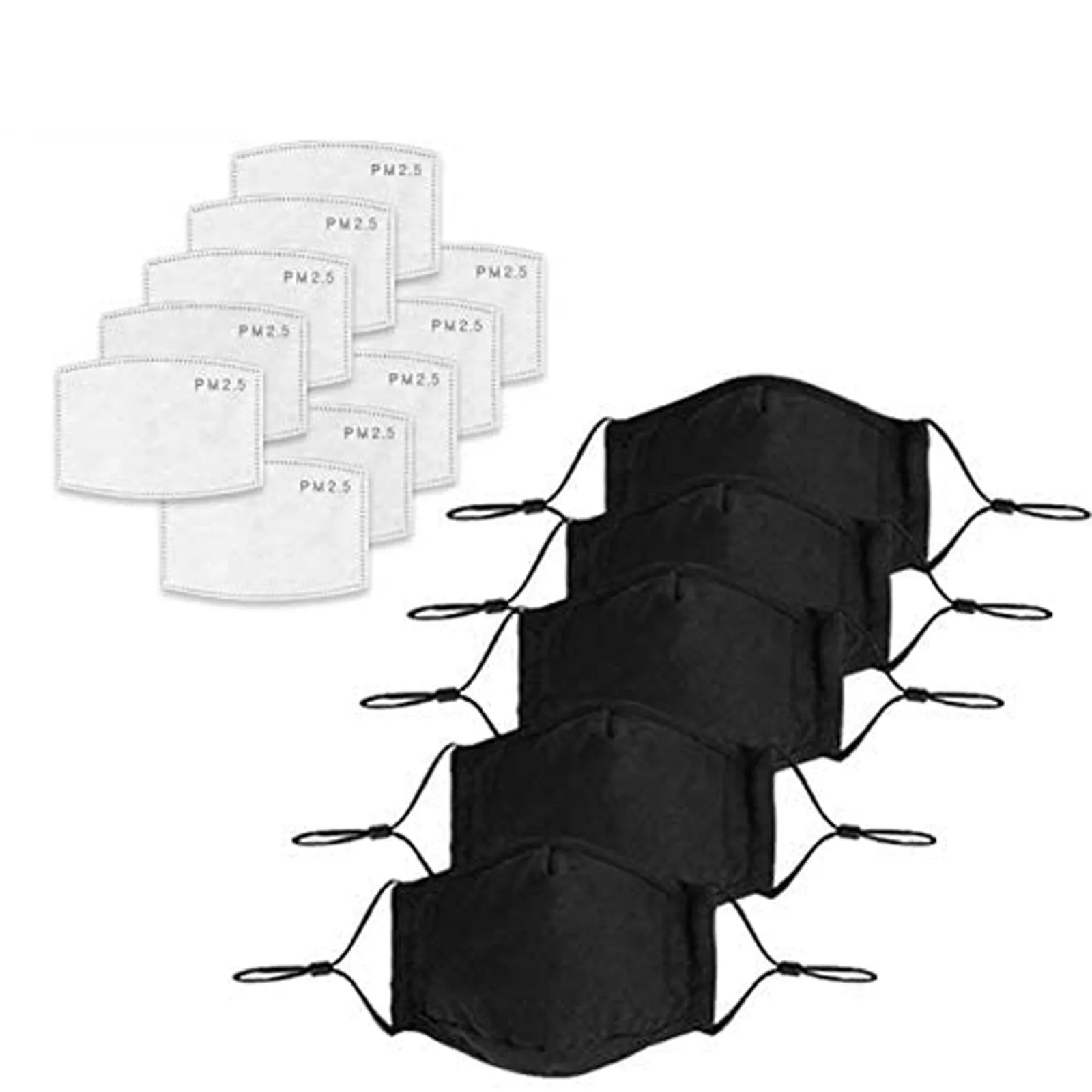 Kids Reusable, Washable Black Facial Cotton Covering Children Face For Cycling Travel Outdoors Includes 10pcs Filters Mascarilla 2