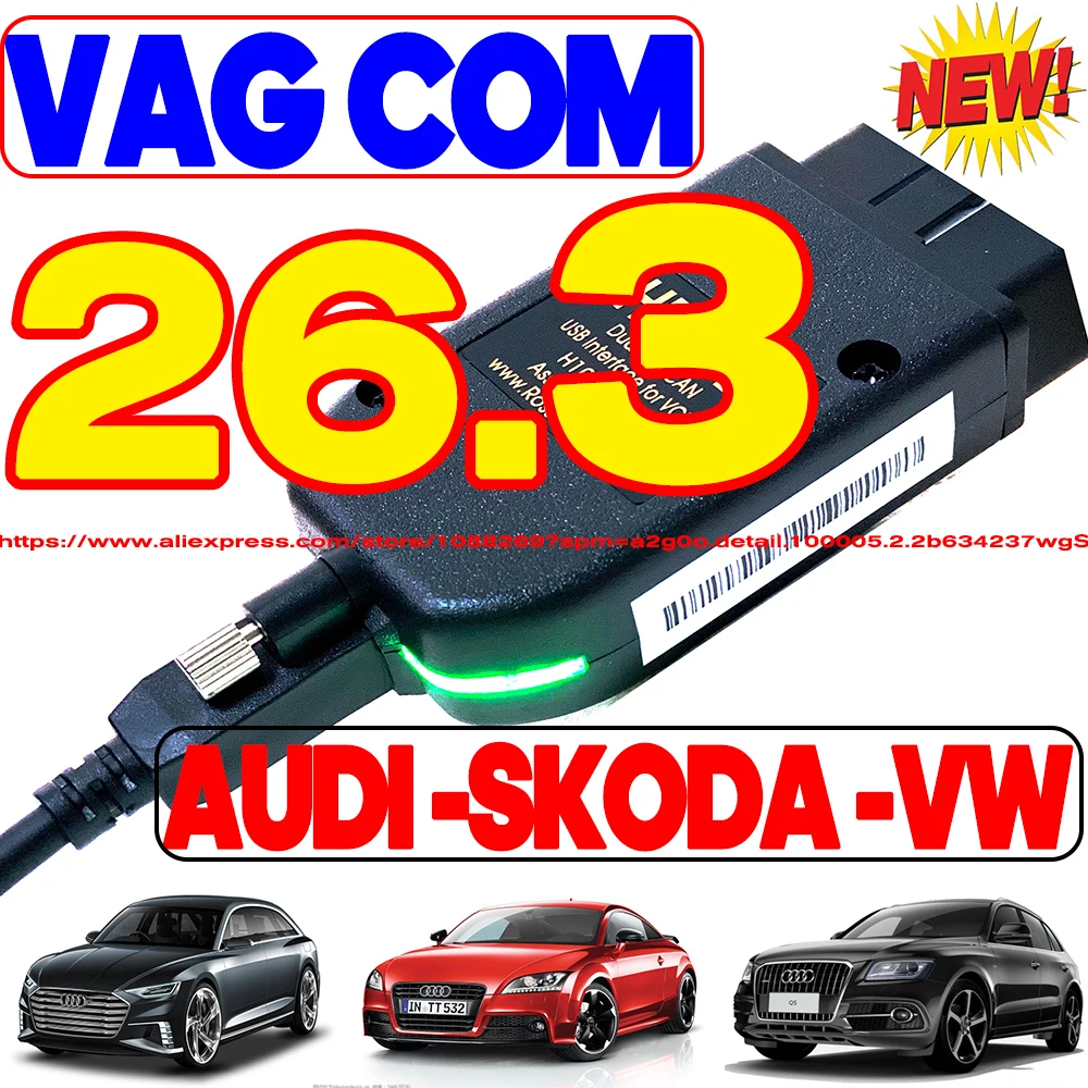 2026 Neueste Unbegrenzte VINs VCDS Auto Com Diagnose- und Codierungsgerät VAG COM VAG HEX V2 Hardware-Schnittstelle FÜR VW AUDI Skoda Seat Real V2