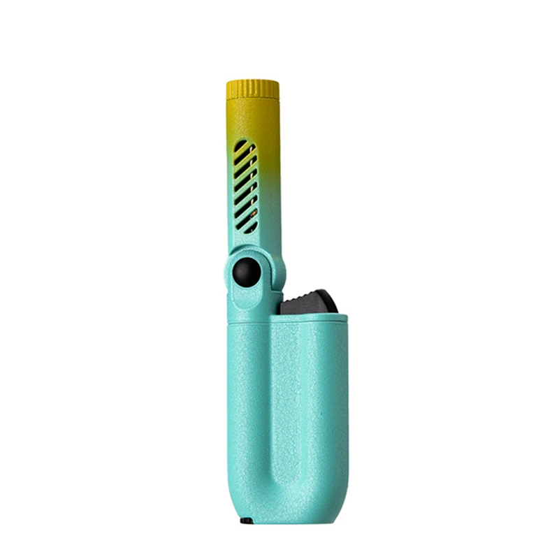 

Градиентный цвет креативный Металлический Синий Пламя ветрозащитная прямая надувная Зажигалка пистолет-распылитель металлическая сигара...