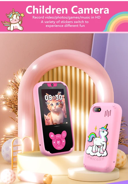Téléphone Jouet Pour Enfants 2,8 Pouces - Écran Tactile, Appareil Photo, Jeux éducatifs - Cadeau 3-10 Ans