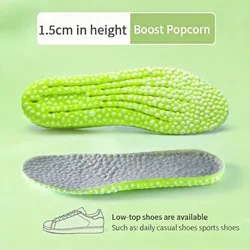 1 Pair Breathable Shock - Absorbing EVA Comfort Insoles for Height Increase (Green 1.5cm)