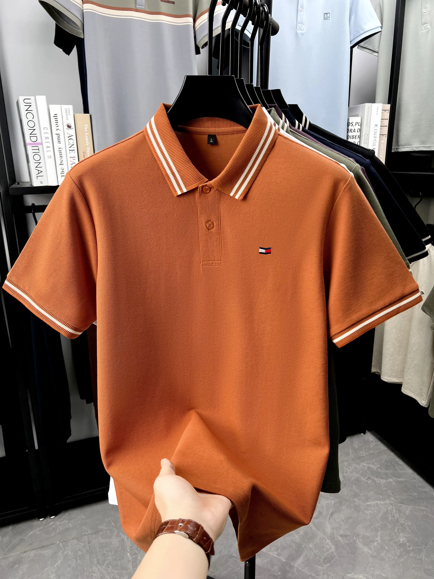 Luxury brand polo shirt embroidered short sleeved men's summer new 100% cotton casual comfortable breathable high-end T-shirt 21 Sfd6952caf31a40df803bd4d0f2bd6921t