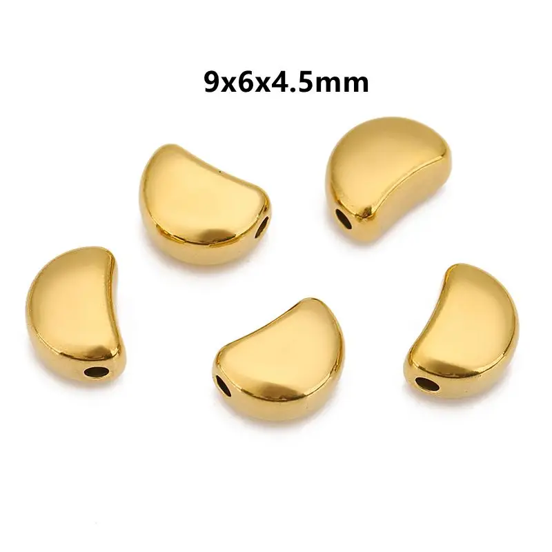 Set of 5 Stainless Steel Star and Heart Spacer Beads