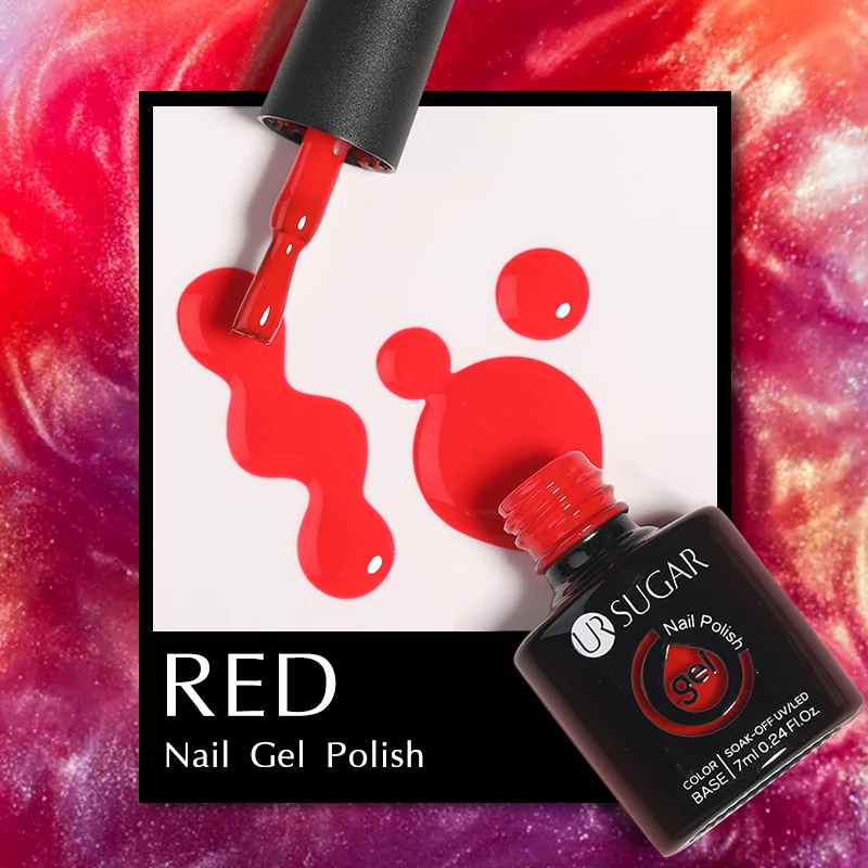 UR SUGAR 7ml Black Red Wine Glitter Gel Nail Polish Shinning Sequin Semi-permanent Varnish UV LED Gel Nail Art Manicure 5