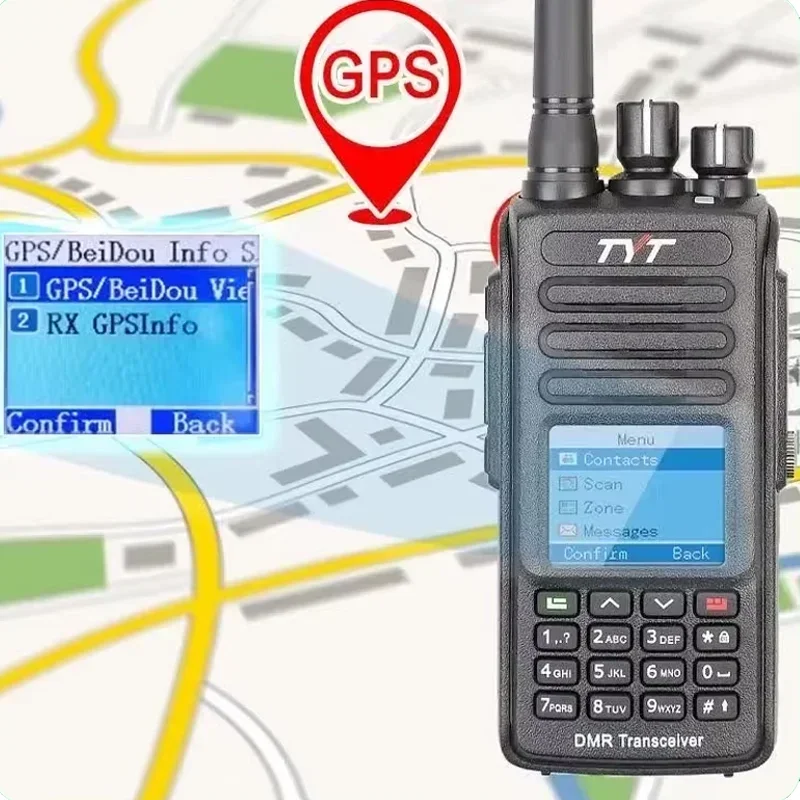 TYT MD-UV390 Plus Walkie Talkie 5W/10W GPS DMR Digital AES256 Encryption Optional IP67 Waterproof VHF UHF 3000 LCD MDUV390 Radio 3