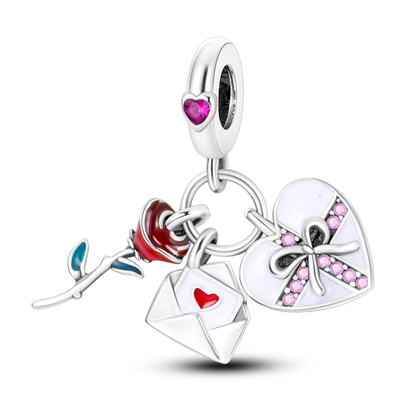 Quiges Donna Charm Ciondolo Argento Dadi per Bracciali e Accessori