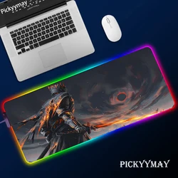 Dark Souls Gaming Mouse Pad RGB Computer LED Mousepad Large Gaming Mouse Pad XL Mouse Pads Pink PC Gamer 900x400 Desk Mat 